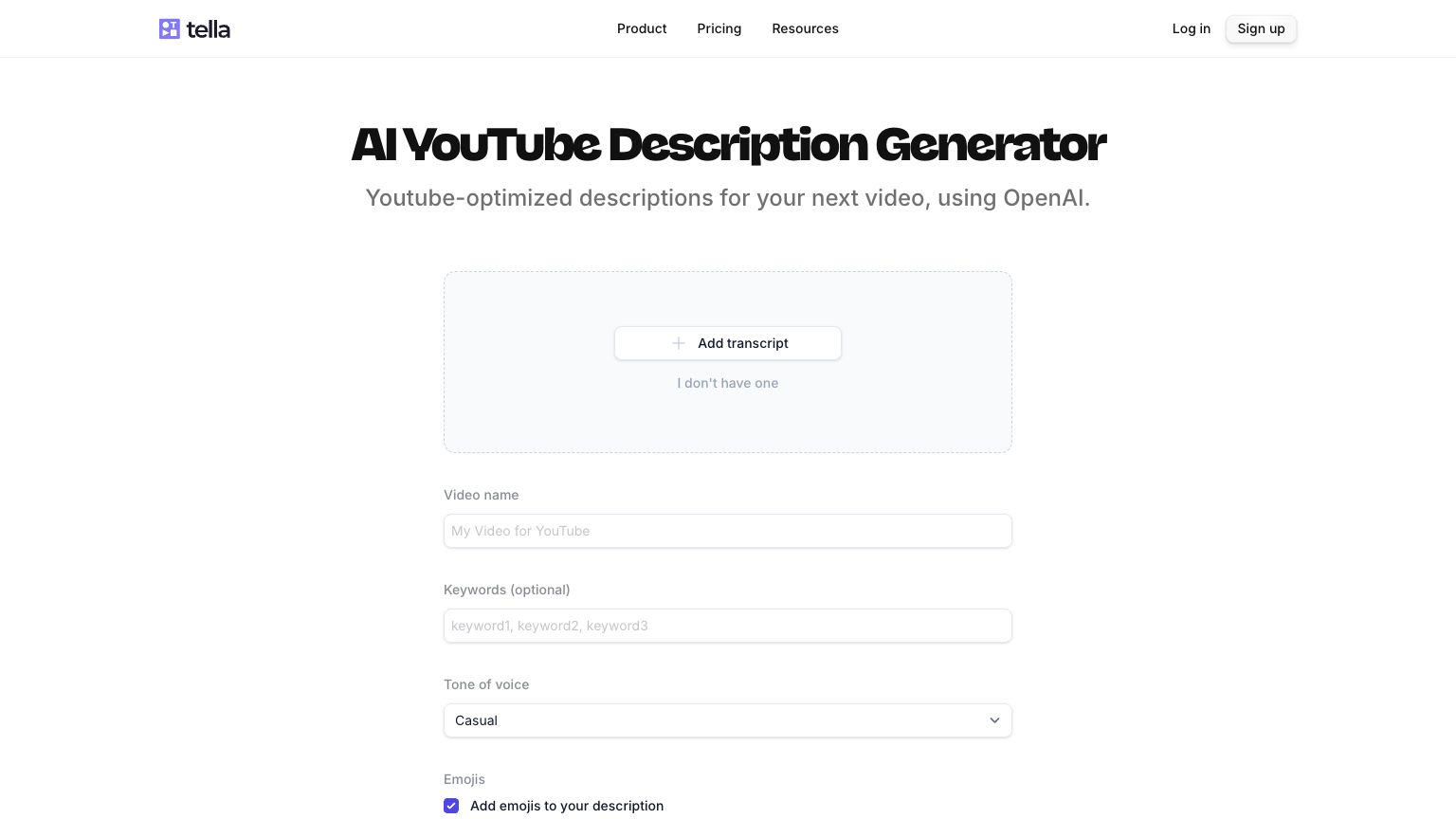 AI YouTube Description Generator