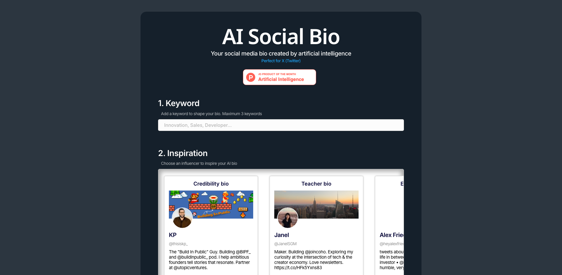 AI Social Bio