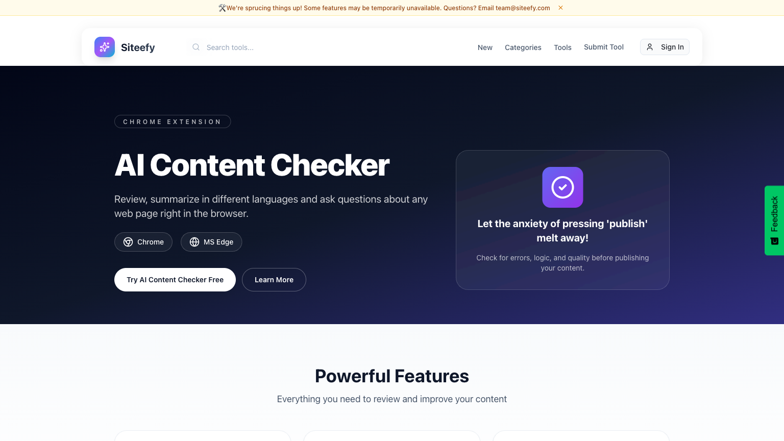 Siteefy content checker